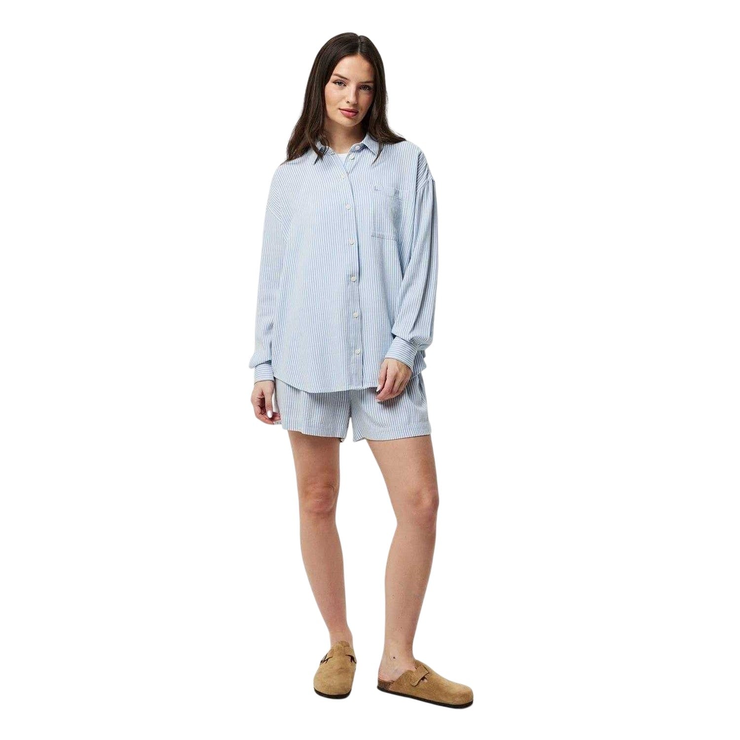 Blue - Lifestyle - Jack Wills Womens-Ladies Striped Linen Oversized Shirt