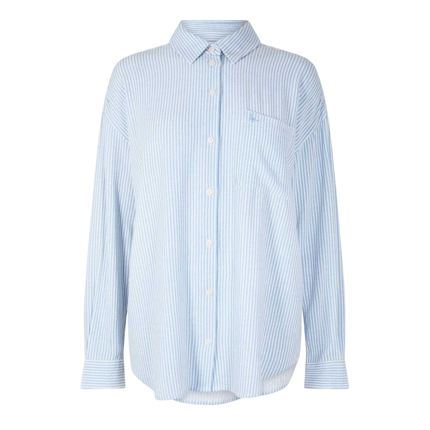 Blue - Front - Jack Wills Womens-Ladies Striped Linen Oversized Shirt