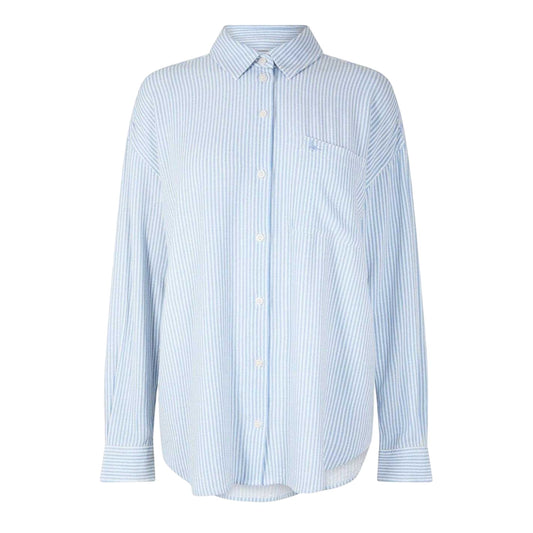 Blue - Front - Jack Wills Womens-Ladies Striped Linen Oversized Shirt