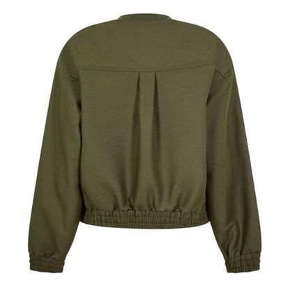 Dark Khaki - Back - Jack Wills Womens-Ladies Relaxed Fit Bomber Jacket