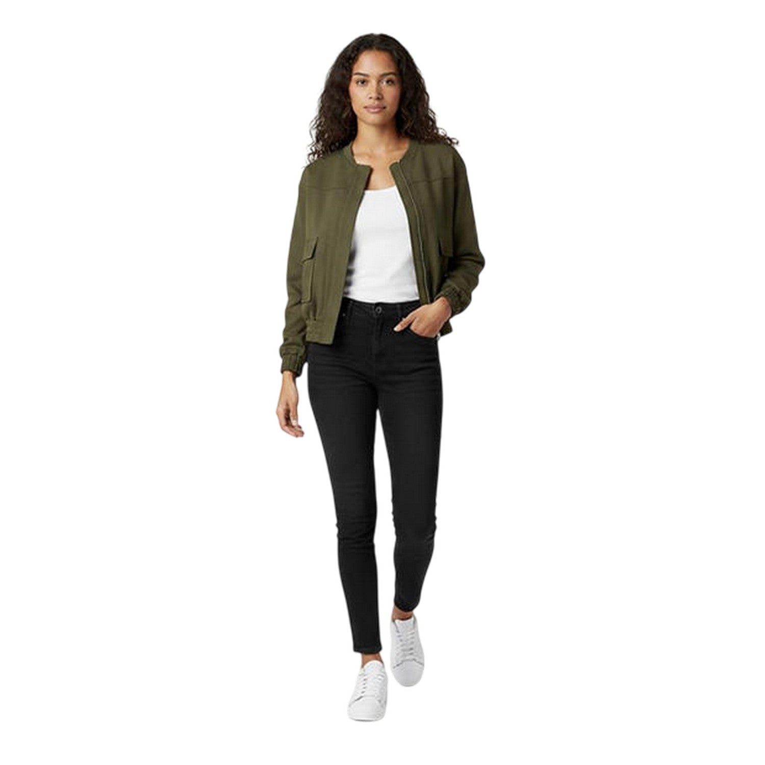 Dark Khaki - Lifestyle - Jack Wills Womens-Ladies Relaxed Fit Bomber Jacket