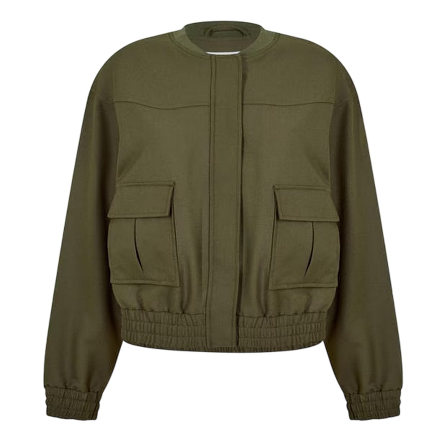 Dark Khaki - Front - Jack Wills Womens-Ladies Relaxed Fit Bomber Jacket