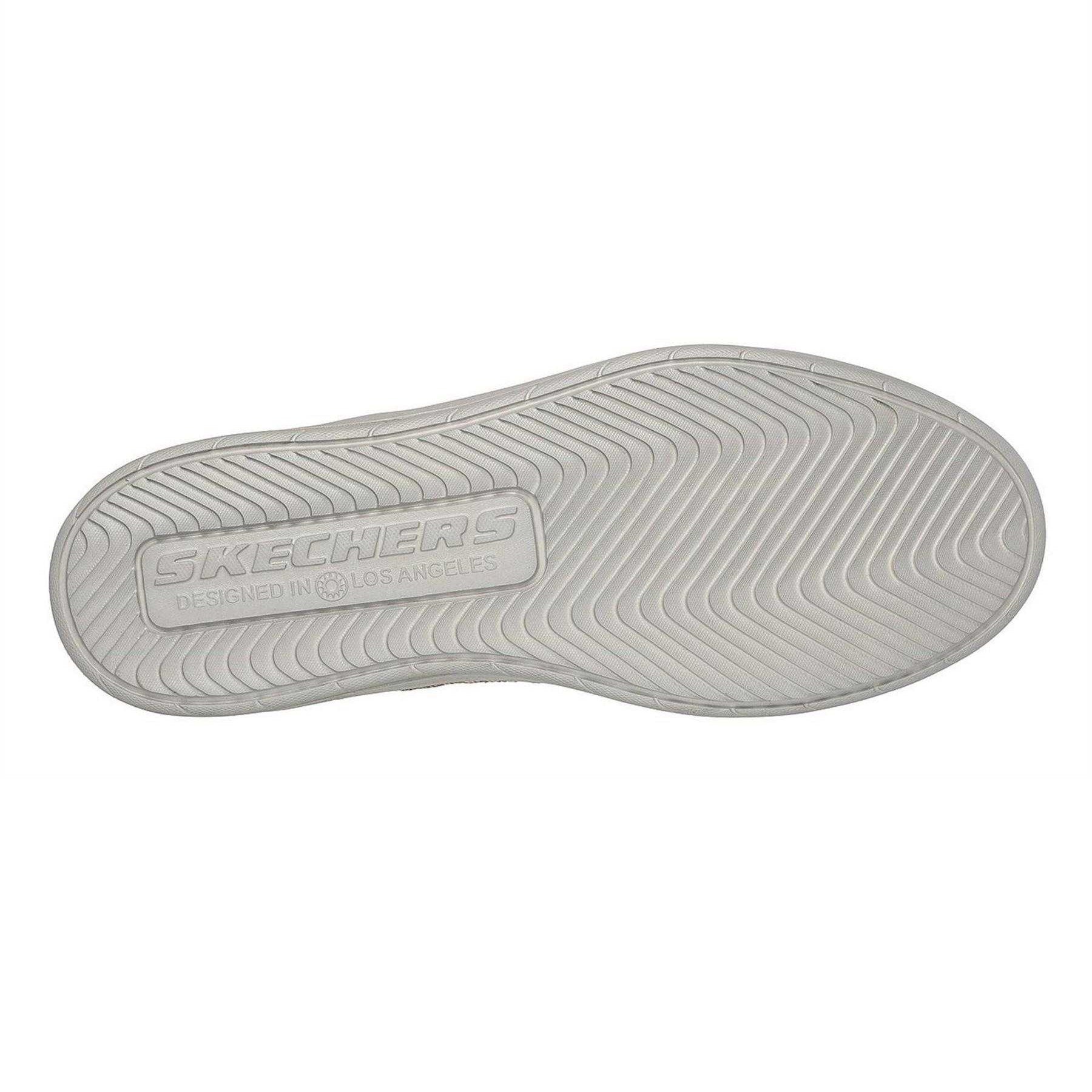 Khaki - Back - Skechers Mens Hyland Striped Canvas Trainers