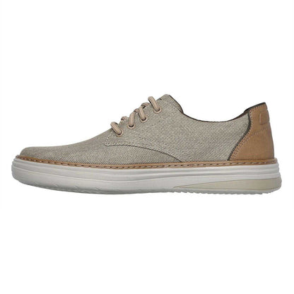 Khaki - Side - Skechers Mens Hyland Striped Canvas Trainers