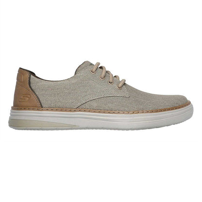 Khaki - Front - Skechers Mens Hyland Striped Canvas Trainers