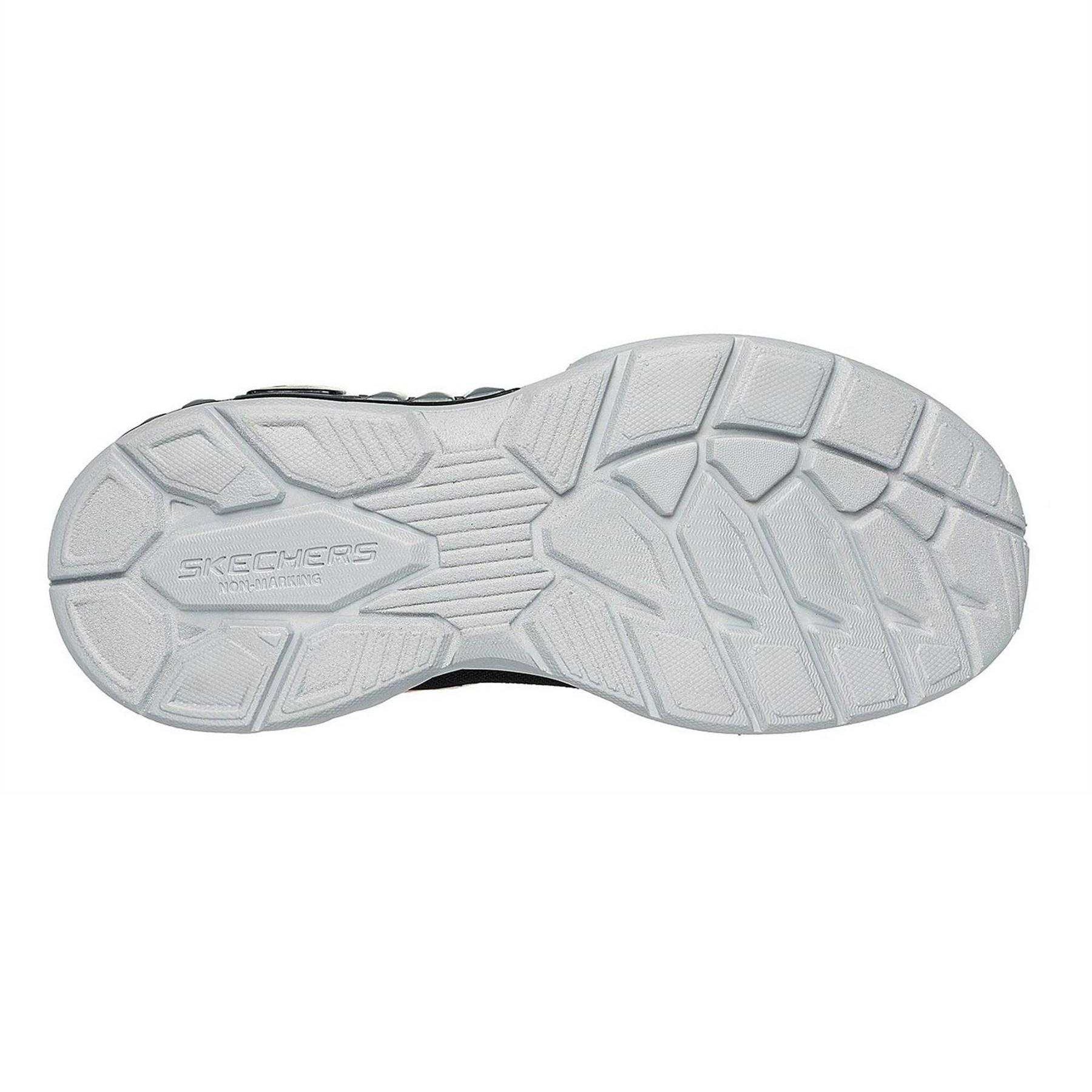 Silver-Black - Back - Skechers Childrens-Kids Storm 3 Lightning Bolt Light Up Trainers