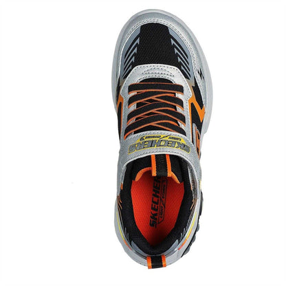 Silver-Black - Lifestyle - Skechers Childrens-Kids Storm 3 Lightning Bolt Light Up Trainers