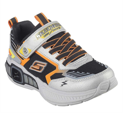 Silver-Black - Pack Shot - Skechers Childrens-Kids Storm 3 Lightning Bolt Light Up Trainers