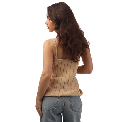 Beige - Back - Nobody´s Child Womens-Ladies Organic Cotton Ribbed Camisole