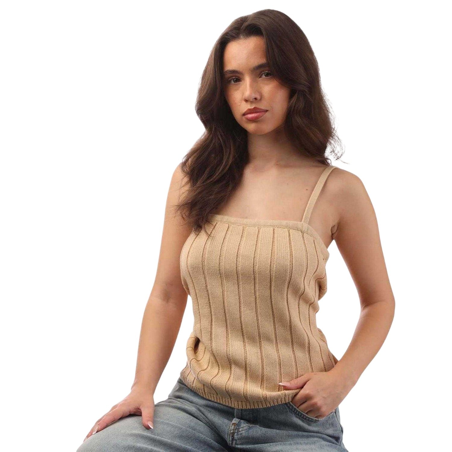 Beige - Lifestyle - Nobody´s Child Womens-Ladies Organic Cotton Ribbed Camisole
