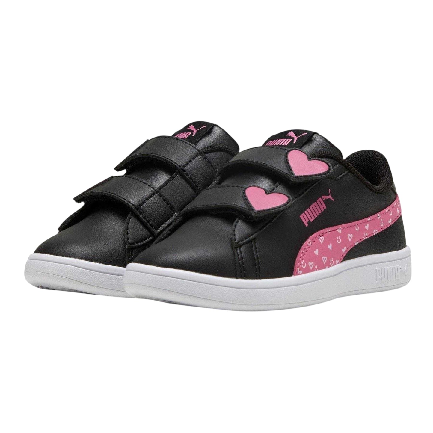 Black-Pink - Lifestyle - Puma Childrens-Kids Smash 3.0 Synthetic Trainers