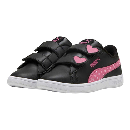 Black-Pink - Lifestyle - Puma Childrens-Kids Smash 3.0 Synthetic Trainers