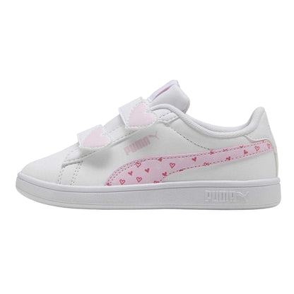White-Pink - Side - Puma Childrens-Kids Smash 3.0 Synthetic Trainers
