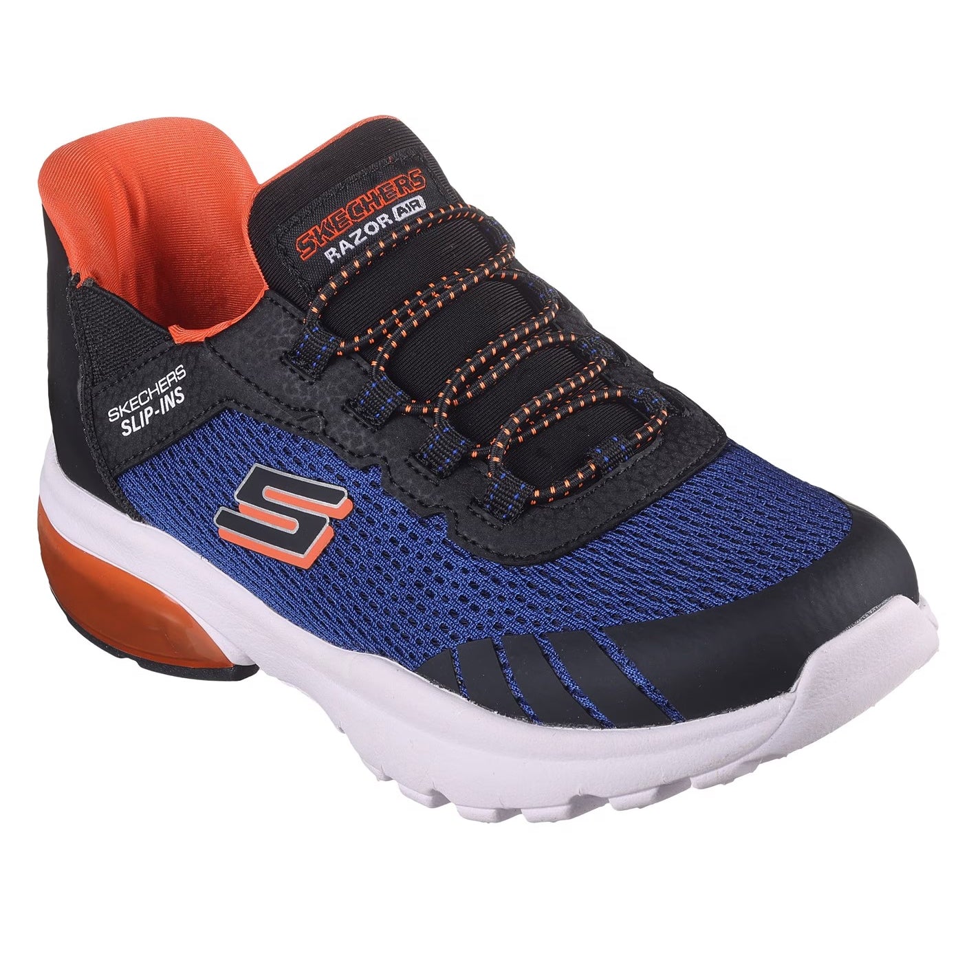 Royal Blue-Black - Pack Shot - Skechers Childrens-Kids Razor Air - Hyper-Brisk Slip-In Trainers