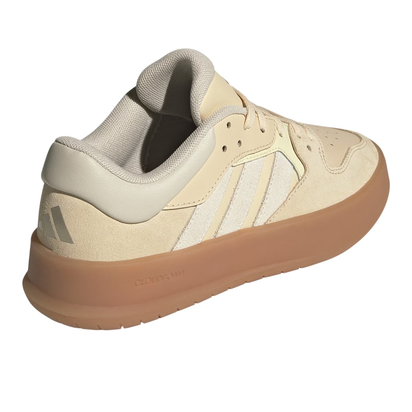 Sand - Back - Adidas Womens-Ladies 24 Canvas Cloudfoam Court Trainers