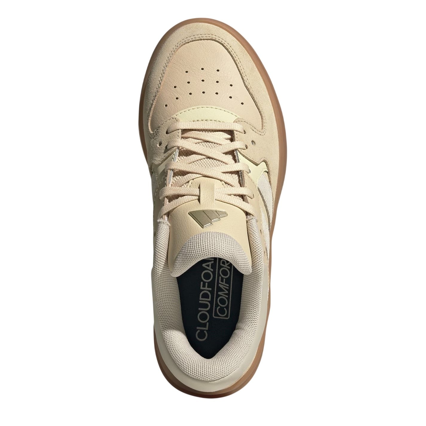 Sand - Pack Shot - Adidas Womens-Ladies 24 Canvas Cloudfoam Court Trainers