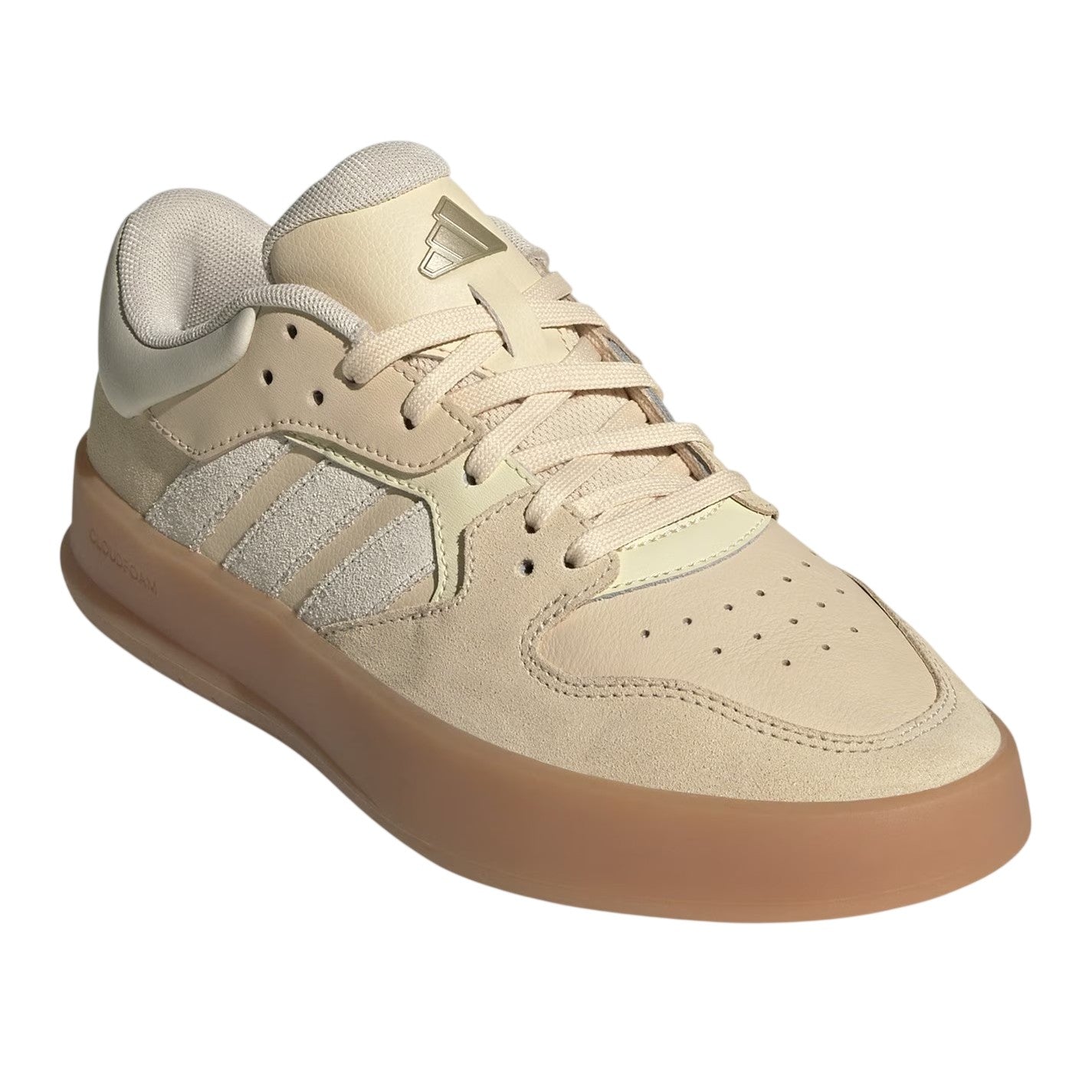 Sand - Close up - Adidas Womens-Ladies 24 Canvas Cloudfoam Court Trainers