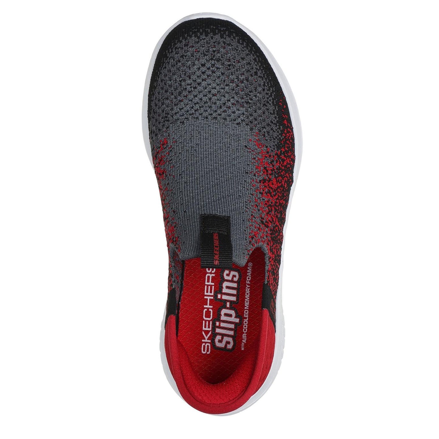 Charcoal-Red - Side - Skechers Childrens-Kids Ultra Flex 3.0 Slip-In Trainers
