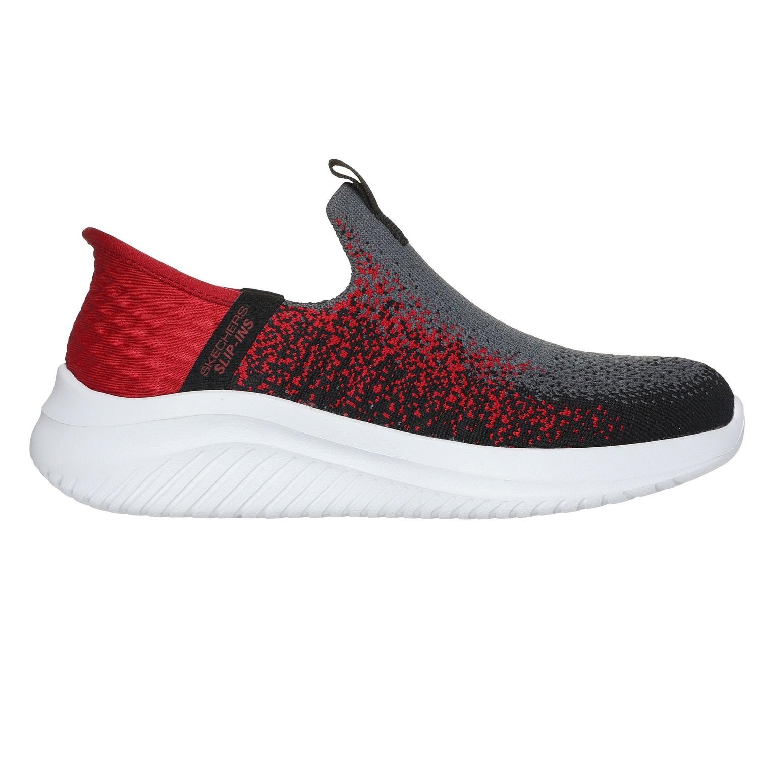 Charcoal-Red - Front - Skechers Childrens-Kids Ultra Flex 3.0 Slip-In Trainers