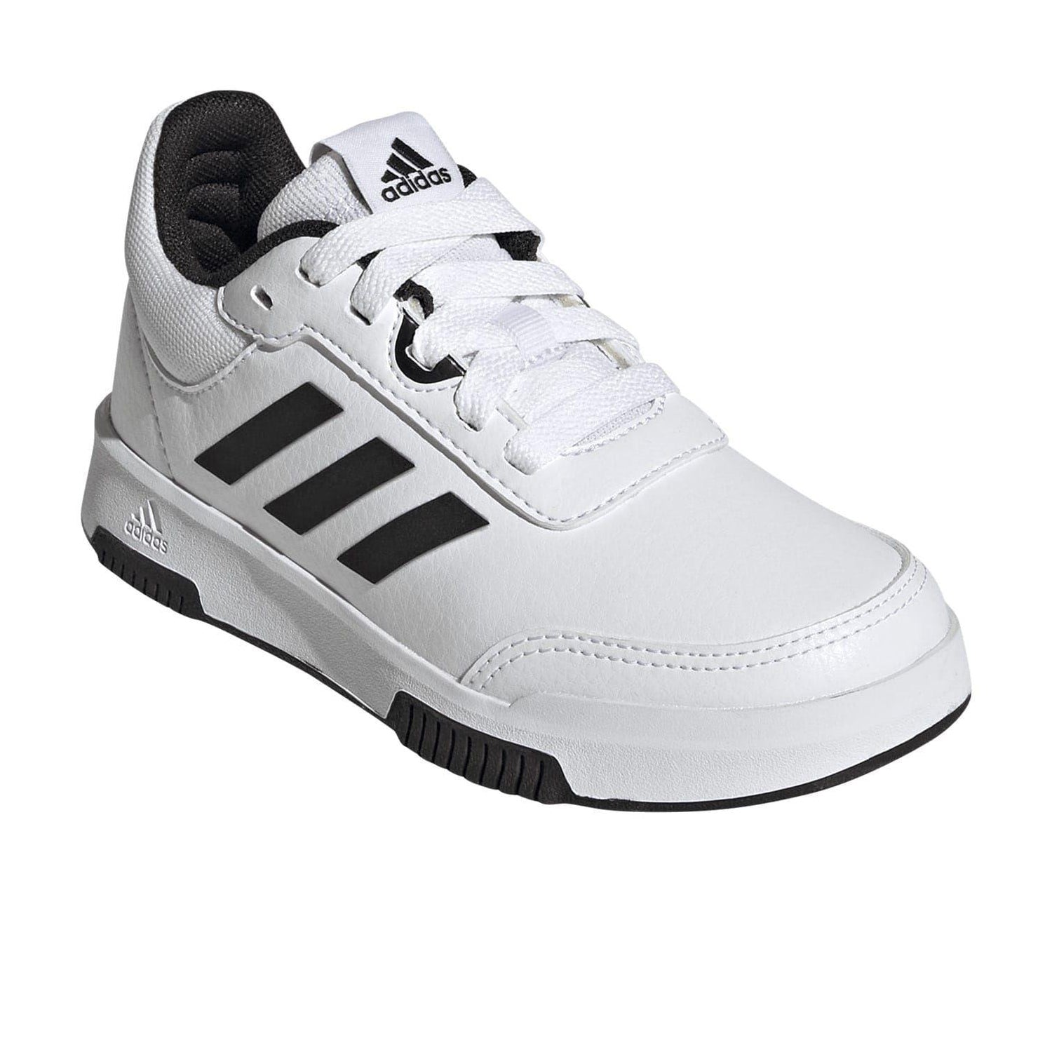 White-Black - Pack Shot - Adidas Childrens-Kids Tensaur Sport 2.0 Flat Trainers