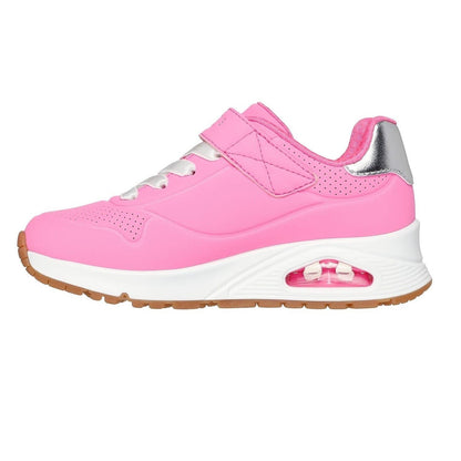 Hot Pink-Silver - Back - Skechers Childrens-Kids GORE-TEX Low Cut Trainers
