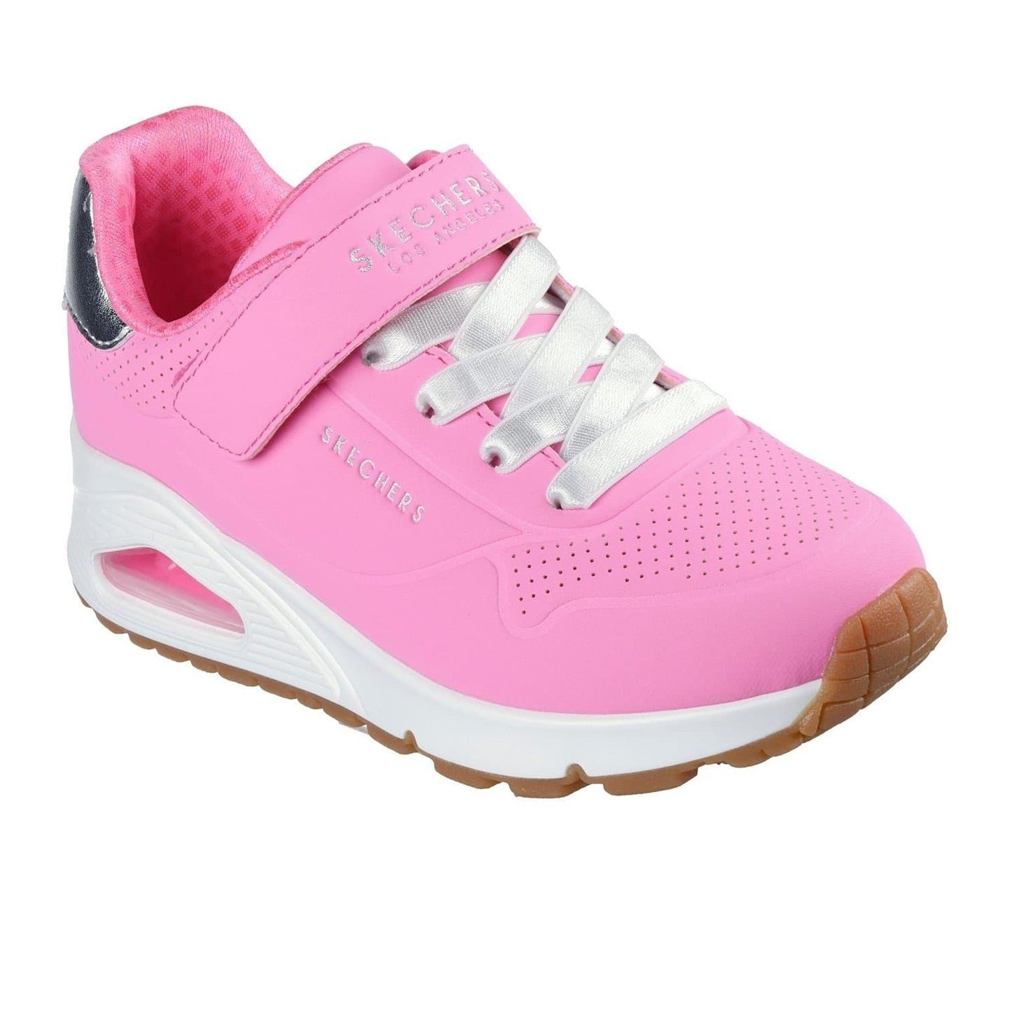 Hot Pink-Silver - Pack Shot - Skechers Childrens-Kids GORE-TEX Low Cut Trainers