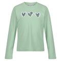 Green - Front - Regatta Childrens-Kids Wenbie III Heart Long-Sleeved T-Shirt