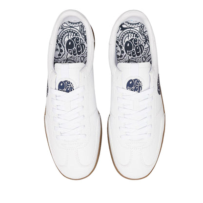 White - Side - Pretty Green Mens Ramblas Paisley Leather Trainers