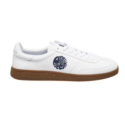 White - Front - Pretty Green Mens Ramblas Paisley Leather Trainers
