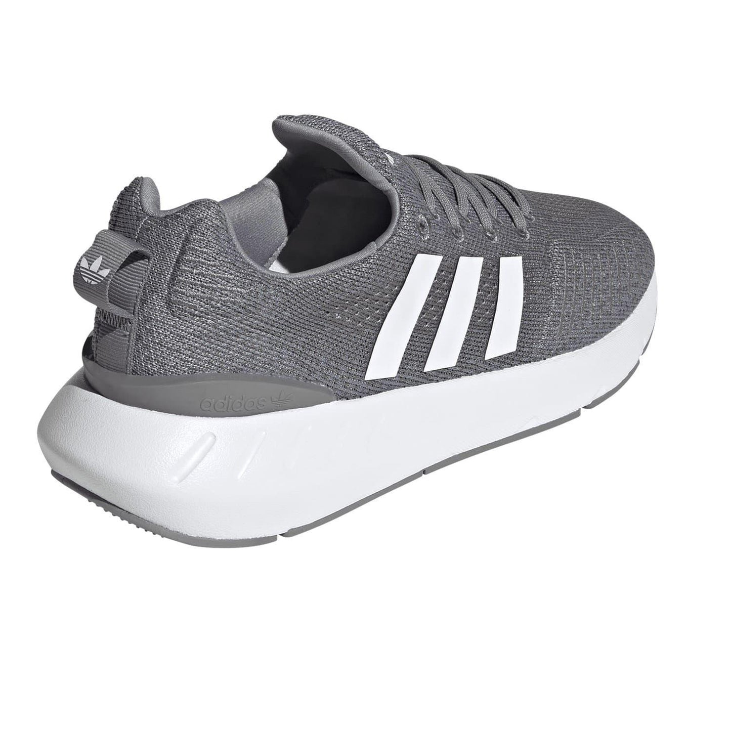 Grey - Back - Adidas Mens Swift Run 22 3 Stripes Knitted Trainers