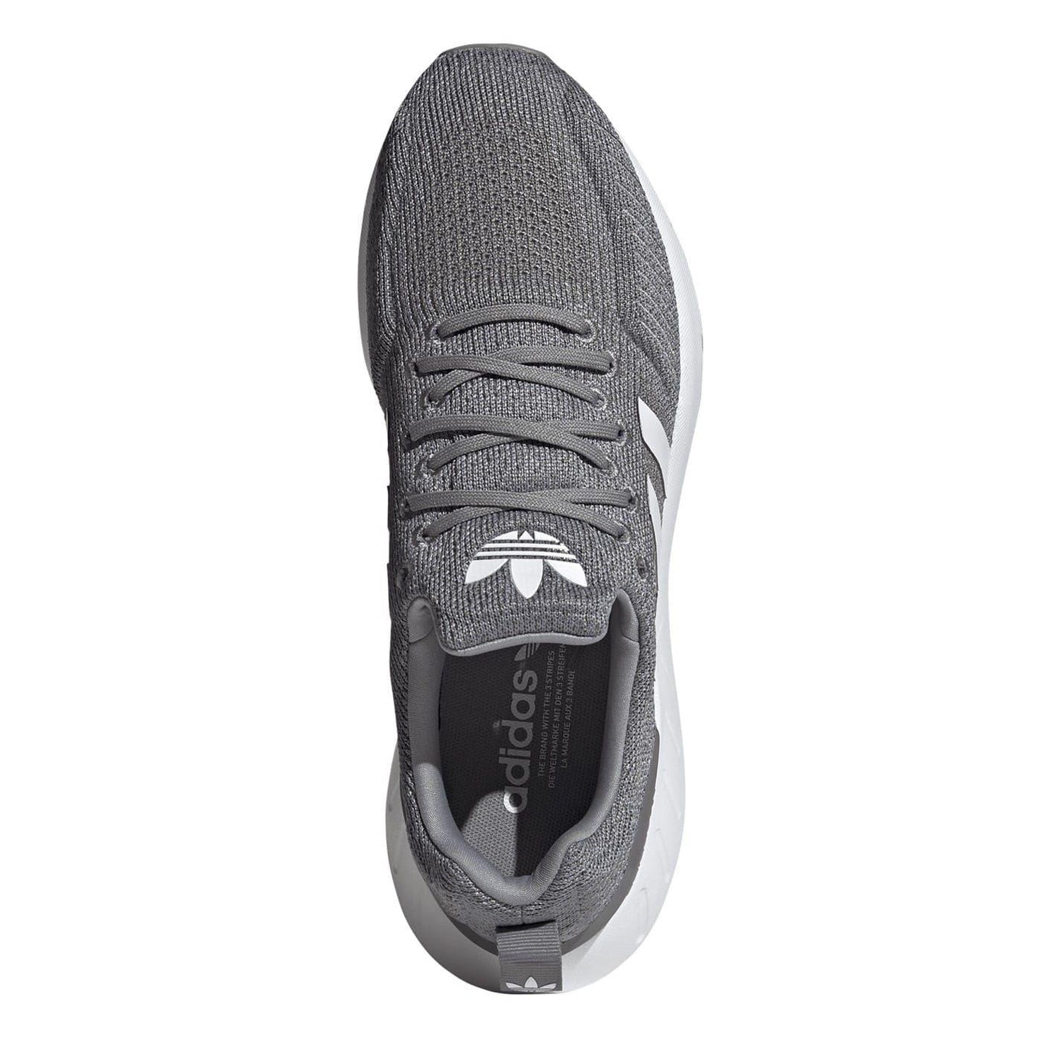 Grey - Lifestyle - Adidas Mens Swift Run 22 3 Stripes Knitted Trainers