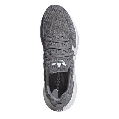 Grey - Lifestyle - Adidas Mens Swift Run 22 3 Stripes Knitted Trainers