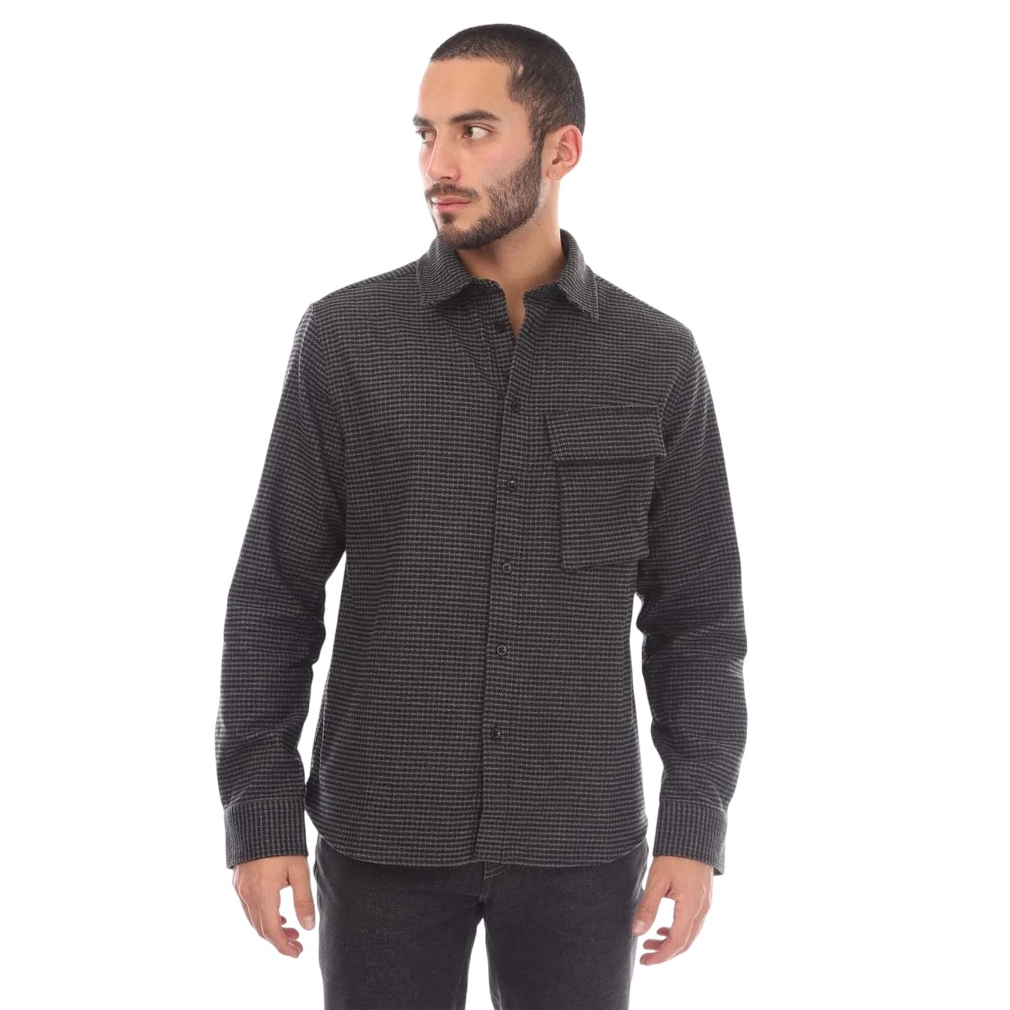 Black - Front - Belstaff Mens Houndstooth Shirt