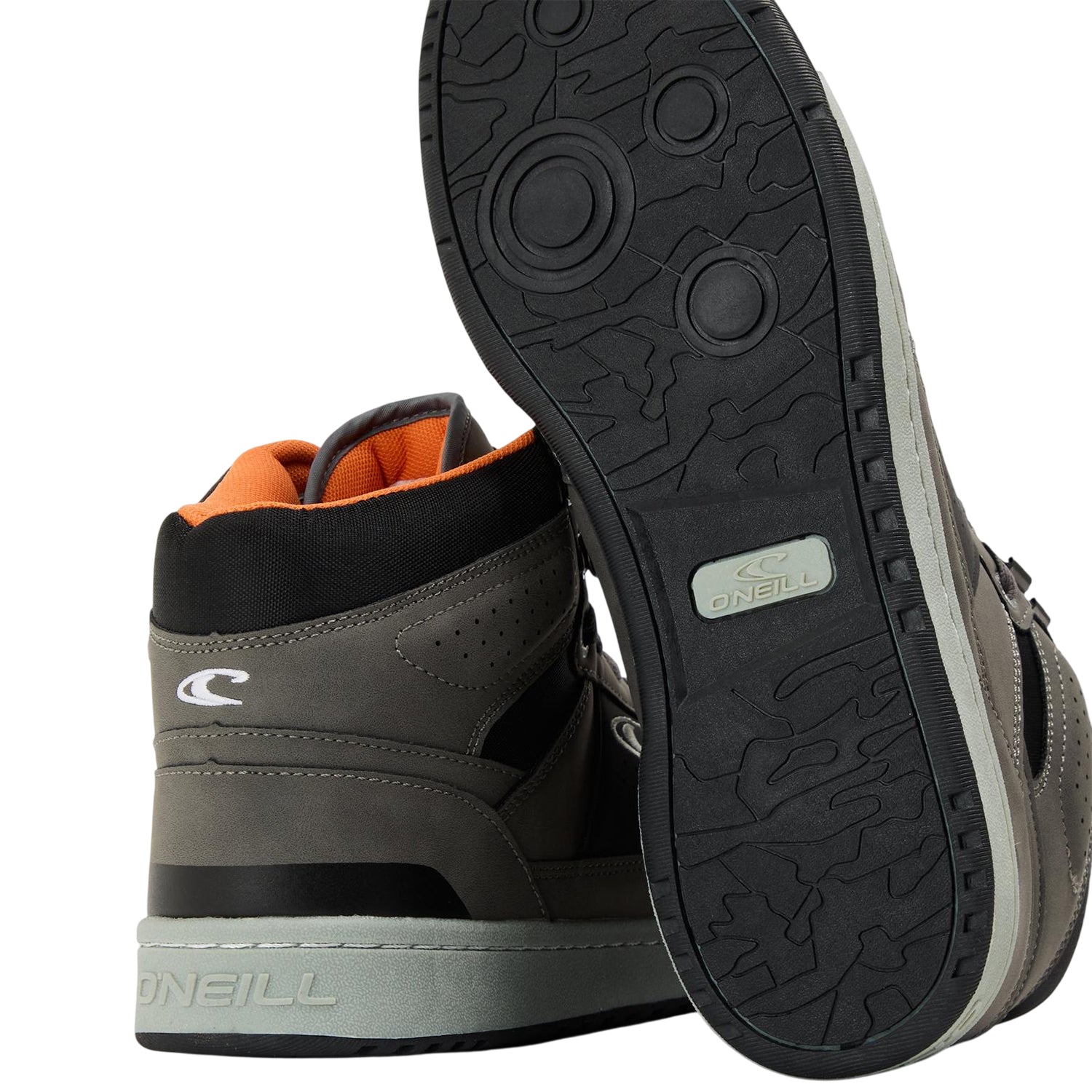 Grey - Side - O'Neill Mens Antilpe Canvas High Top Trainers