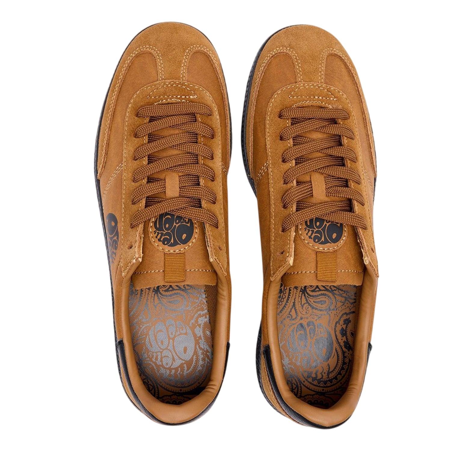 Tobacco - Side - Pretty Green Mens Ramblas G25 Leather Trainers