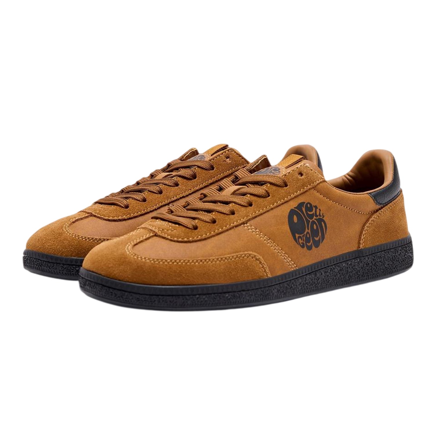 Tobacco - Back - Pretty Green Mens Ramblas G25 Leather Trainers