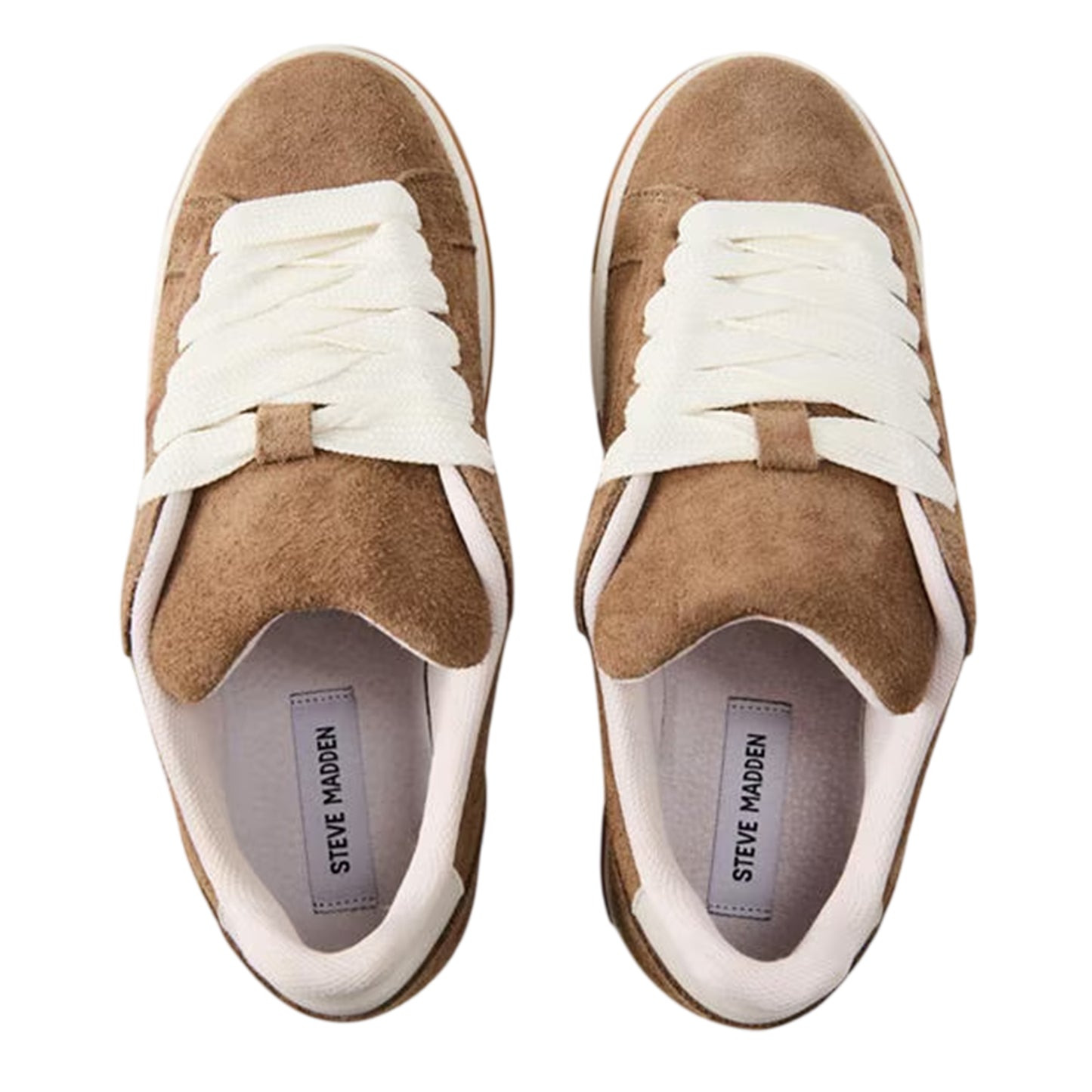 Taupe-Brown - Side - Steve Madden Womens-Ladies Alysha Logo Lace Up Trainers