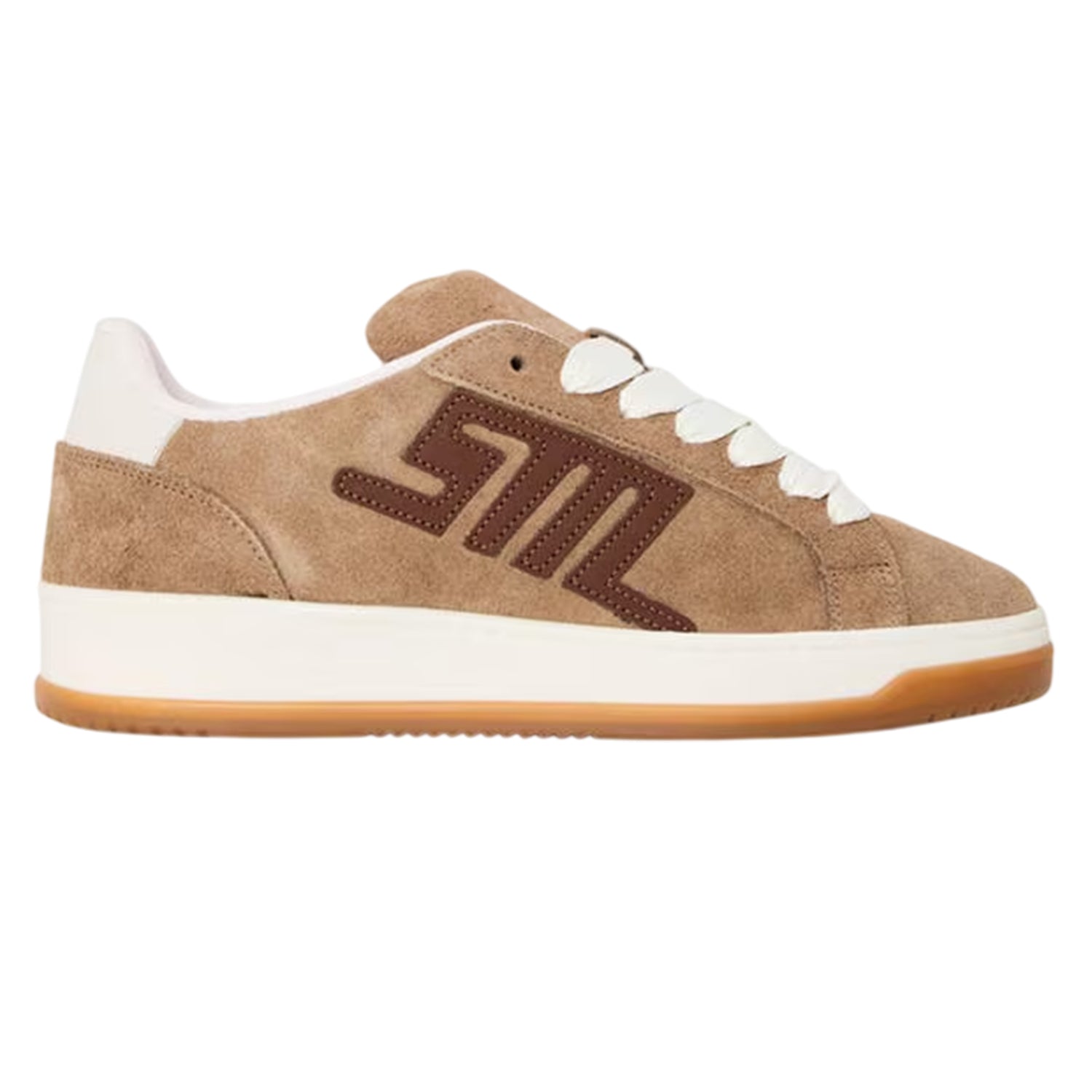 Taupe-Brown - Front - Steve Madden Womens-Ladies Alysha Logo Lace Up Trainers