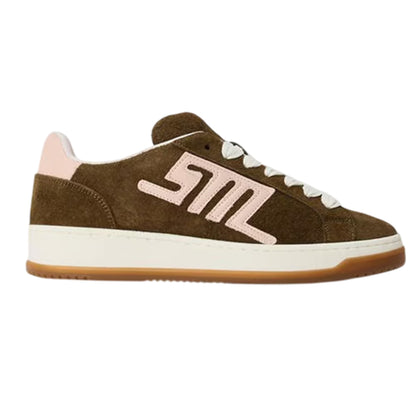 Khaki Brown - Front - Steve Madden Womens-Ladies Alysha Logo Lace Up Trainers