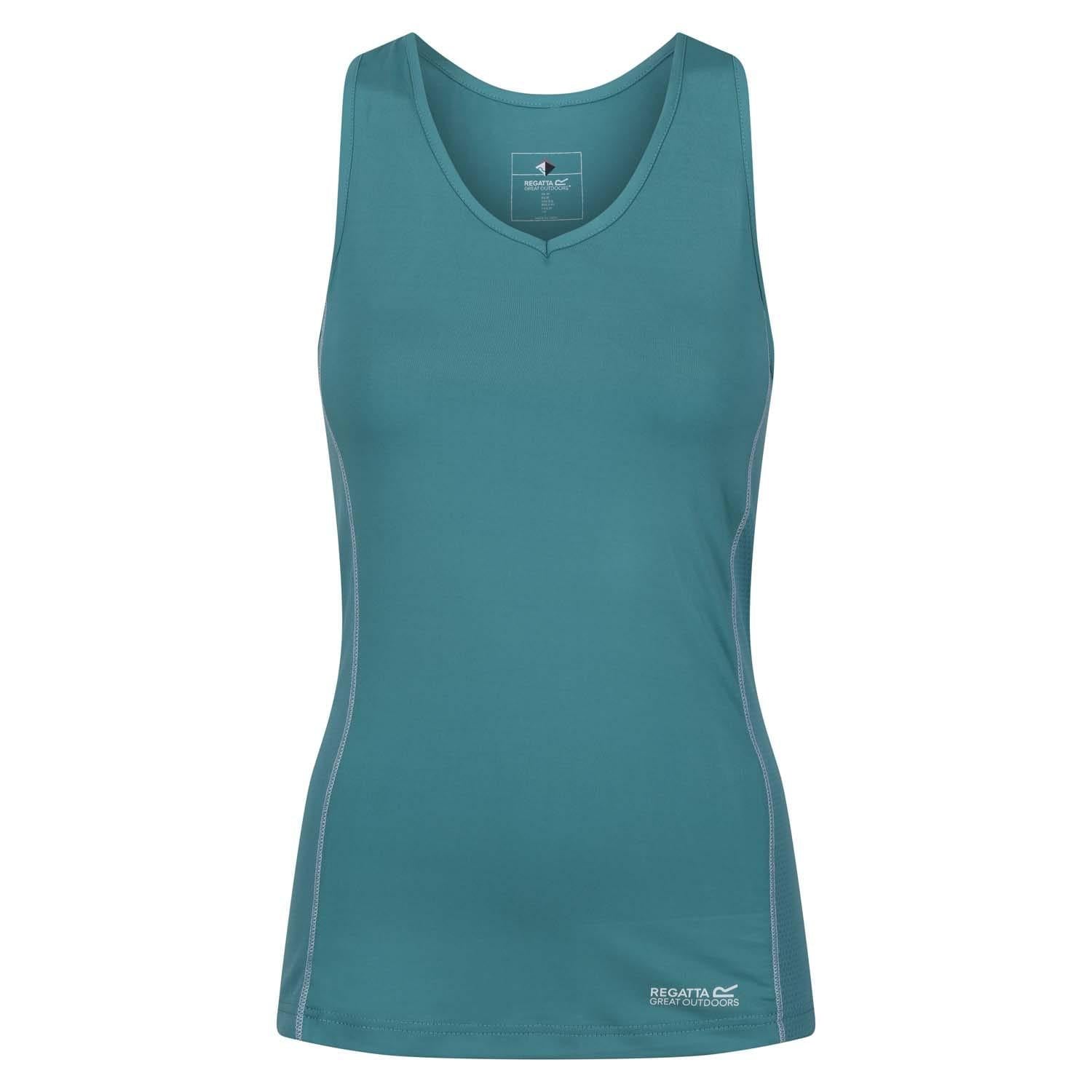 Blue - Side - Regatta Womens-Ladies Varey Extol Wicking Stretch Active Vest Top