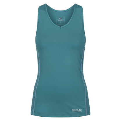Blue - Side - Regatta Womens-Ladies Varey Extol Wicking Stretch Active Vest Top