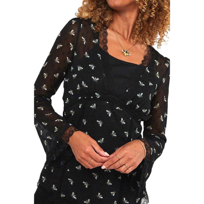 Black - Side - Joe Browns Womens-Ladies Wide Cuff Blouse
