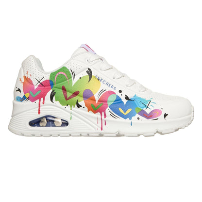 White-Green-Black - Front - Skechers Womens-Ladies Uno J Nylor Trainers
