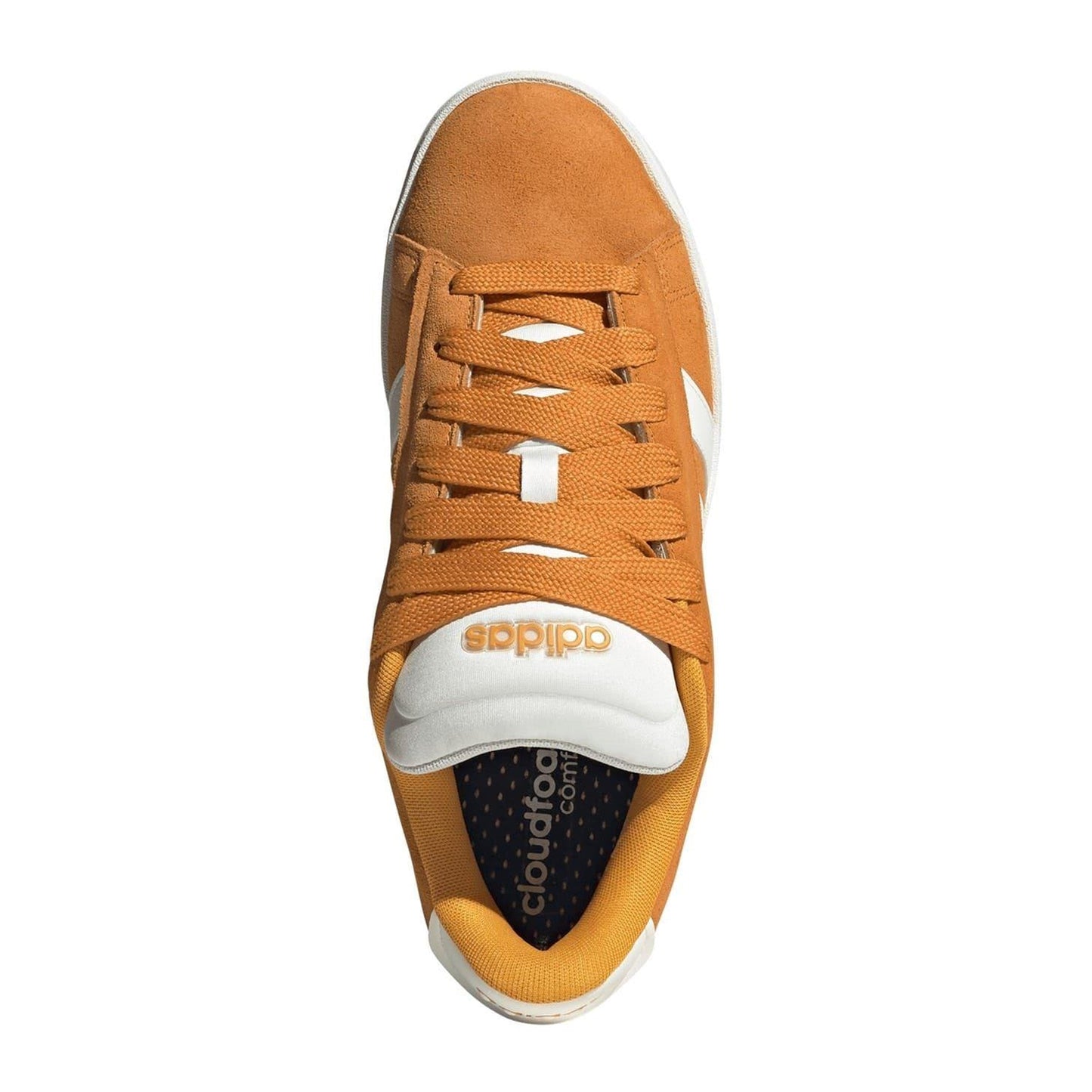 Orange-Off White - Side - Adidas Mens Grand Court Logo Trainers