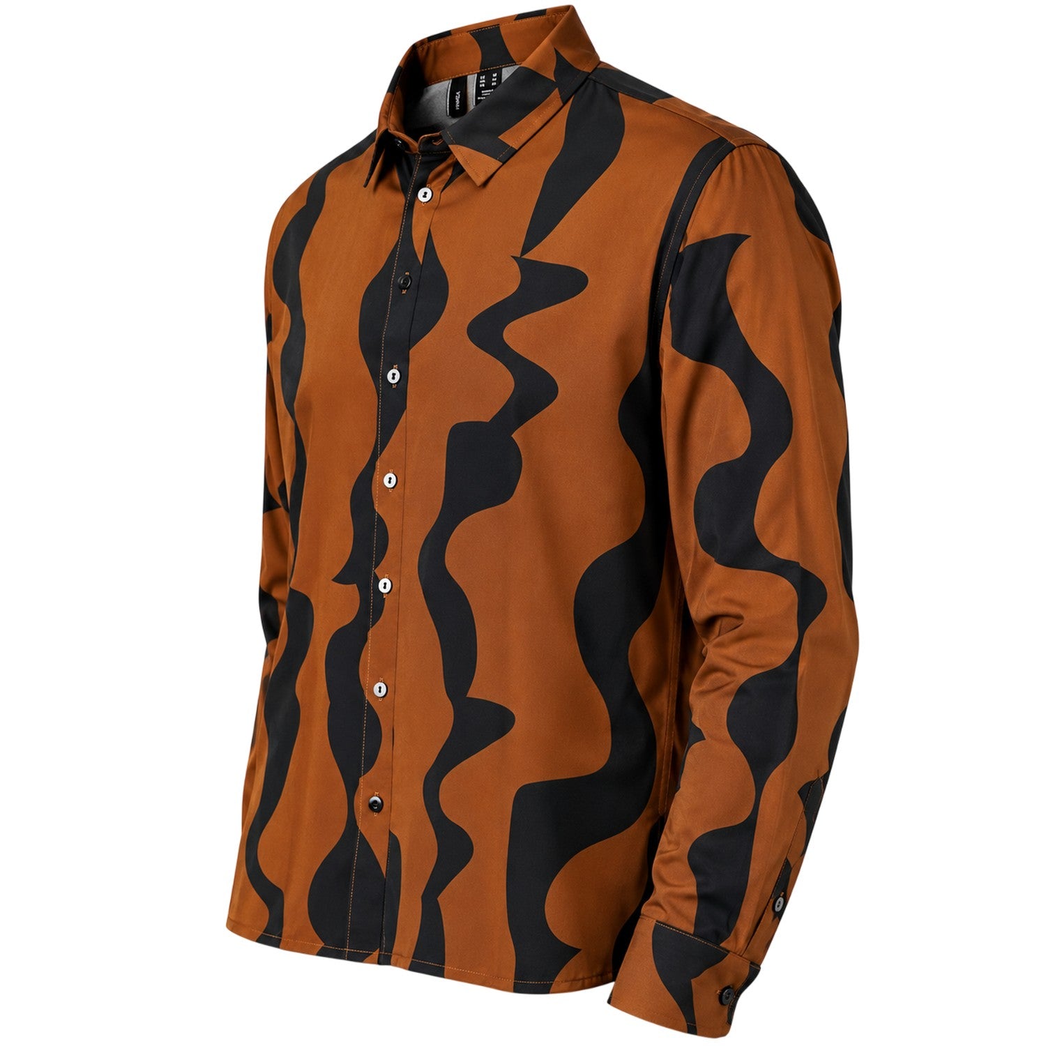 Black-Brown - Back - Vero Moda Womens-Ladies Abstract Regular Shirt