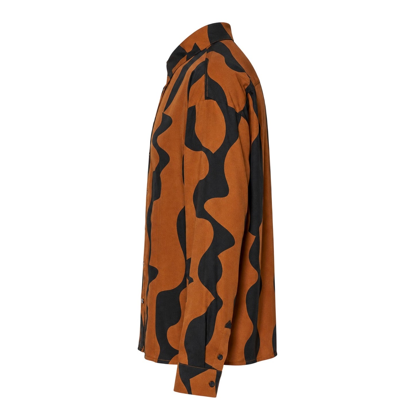 Black-Brown - Side - Vero Moda Womens-Ladies Abstract Regular Shirt