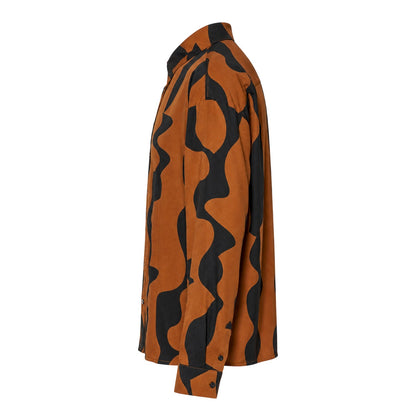 Black-Brown - Side - Vero Moda Womens-Ladies Abstract Regular Shirt