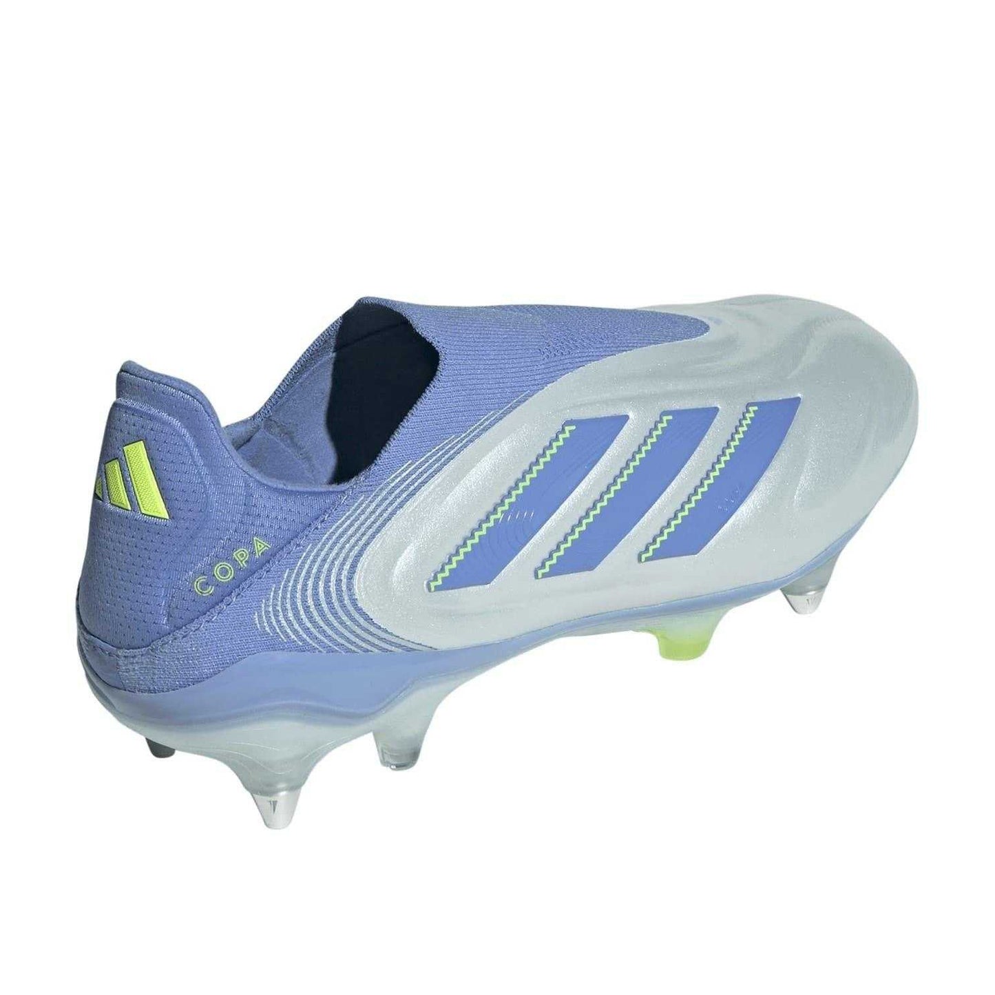 Blue-Lemon - Back - Adidas Mens Copa Pure III Elite 3 Stripes Leather Soft Ground Football Boots