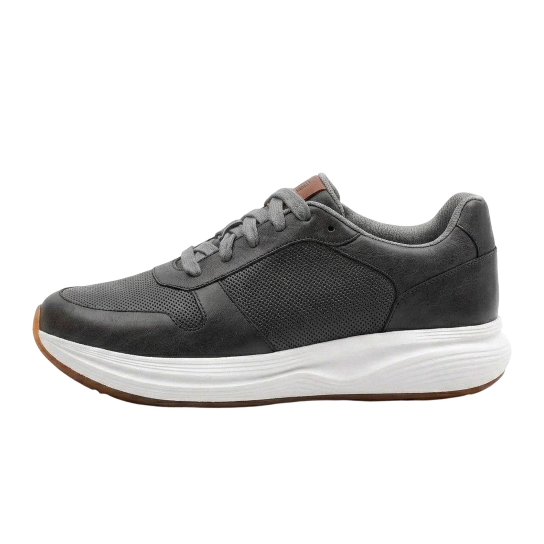 Grey - Side - Rockport Mens Dmx Colby Leather Trainers