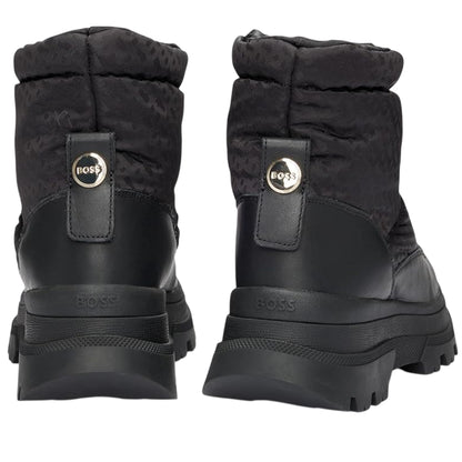 Black - Back - Boss Womens-Ladies Foster Leather Ankle Boots